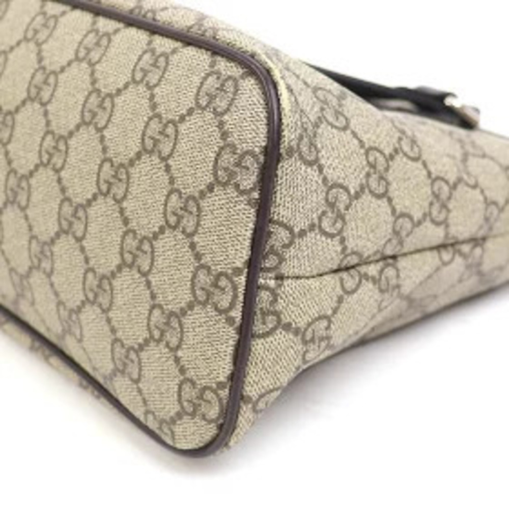 Gucci GG Supreme Canvas Tote Bag Beige Ebony Shoulder Handbag KGDHN - Picture 9 of 13